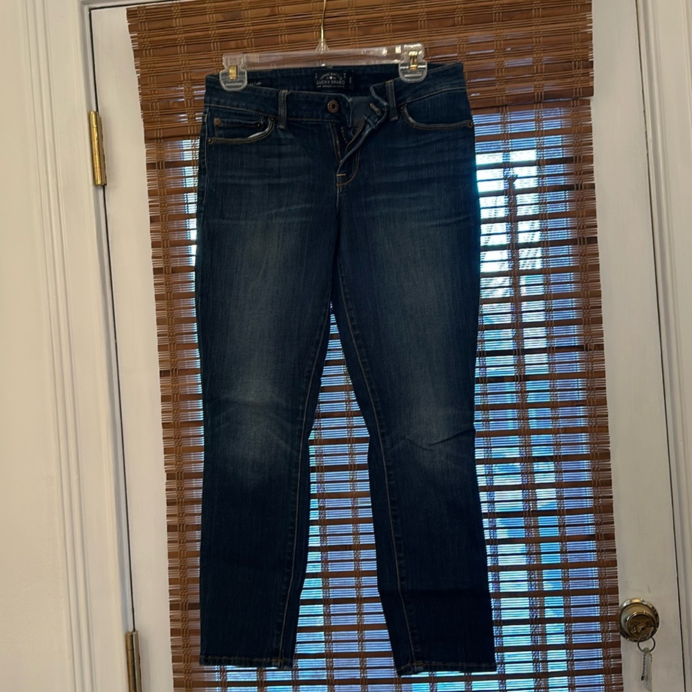 Lucky Brand Womens 2/26 Blue Distressed Denim Jeans Lolita Capri Medium Rise